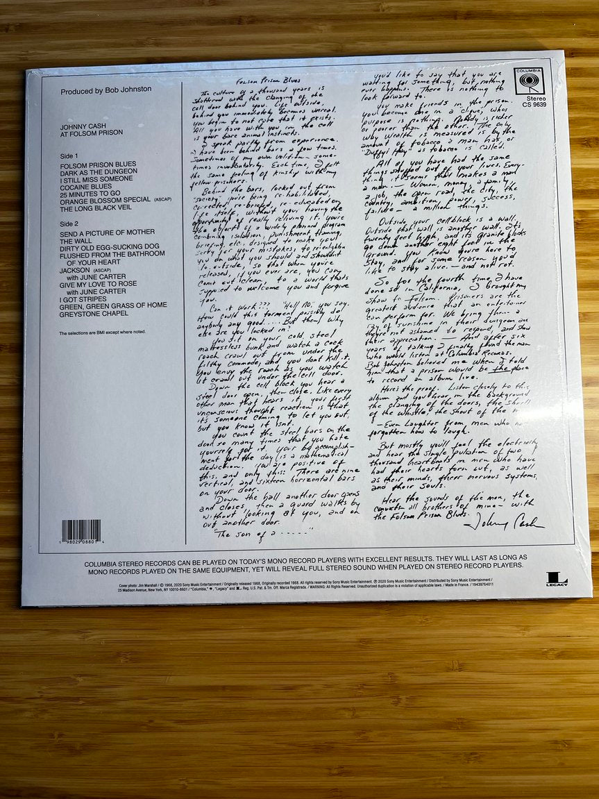 Jacques Marie Mage Johnny Cash at Folsom Prison Vinyl